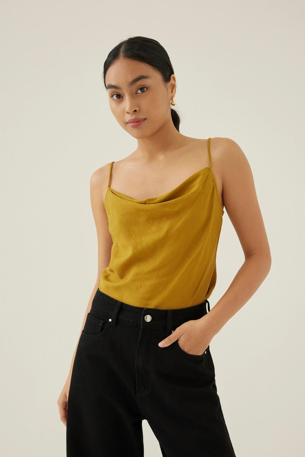 Mustard yellow sleeveless top on sale