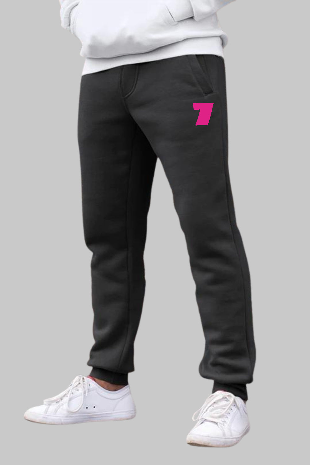 Numeric 7 Graphic Printed Black Joggers