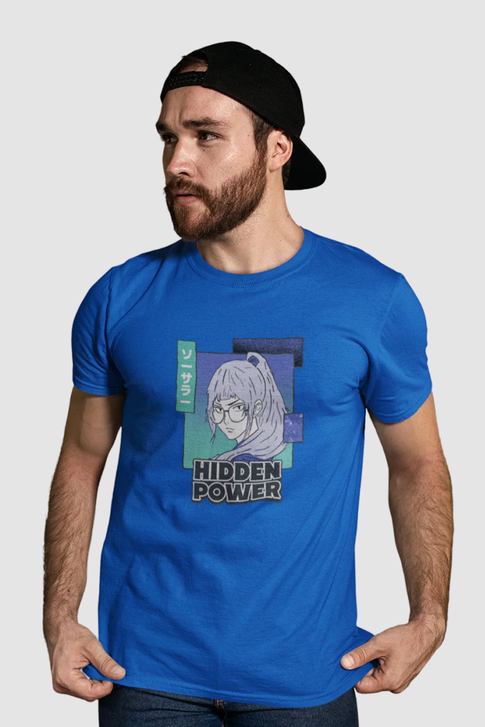 Hidden Power Graphic Printed Blue Tshirt