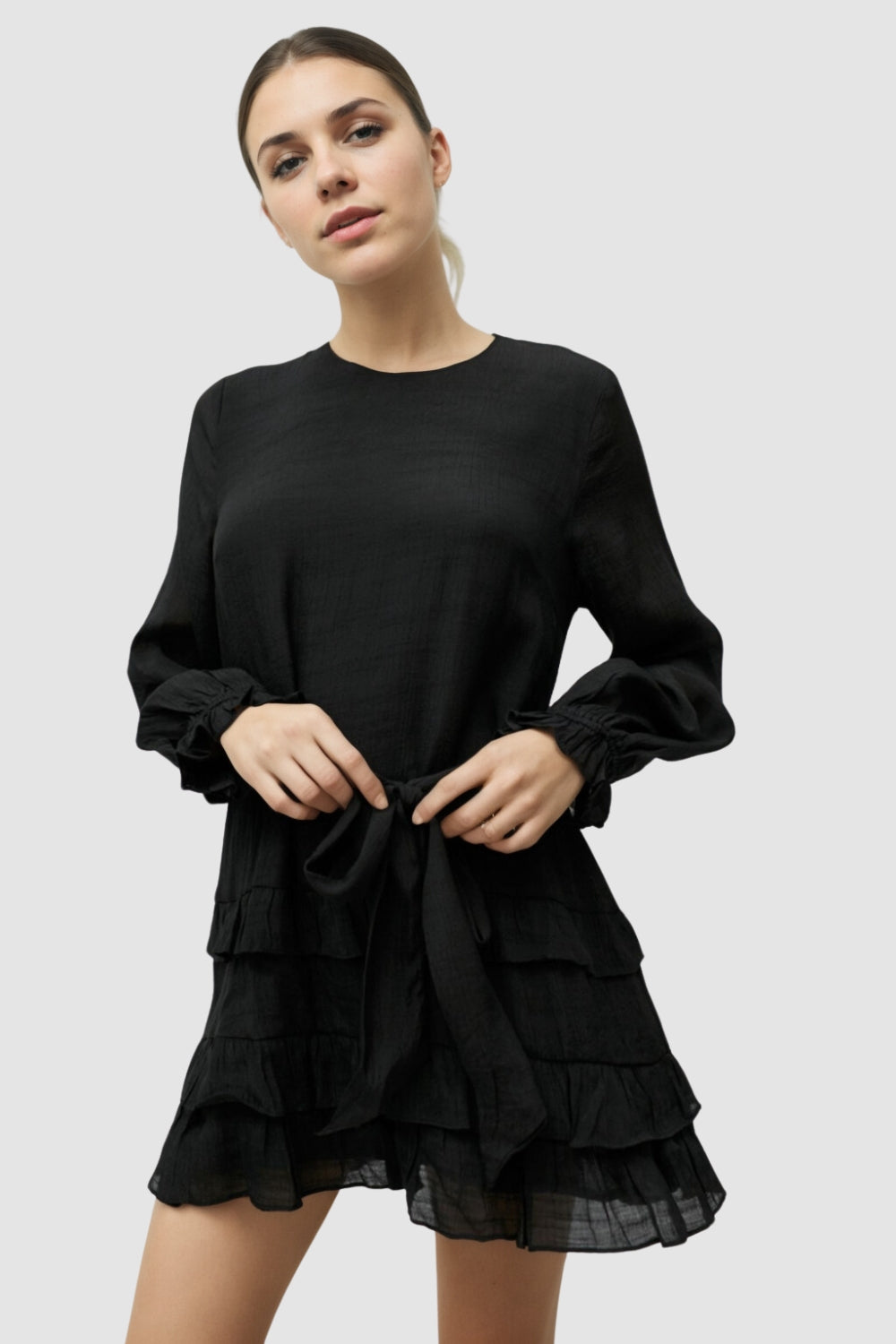 Cute Black Me Frill Mini Dress