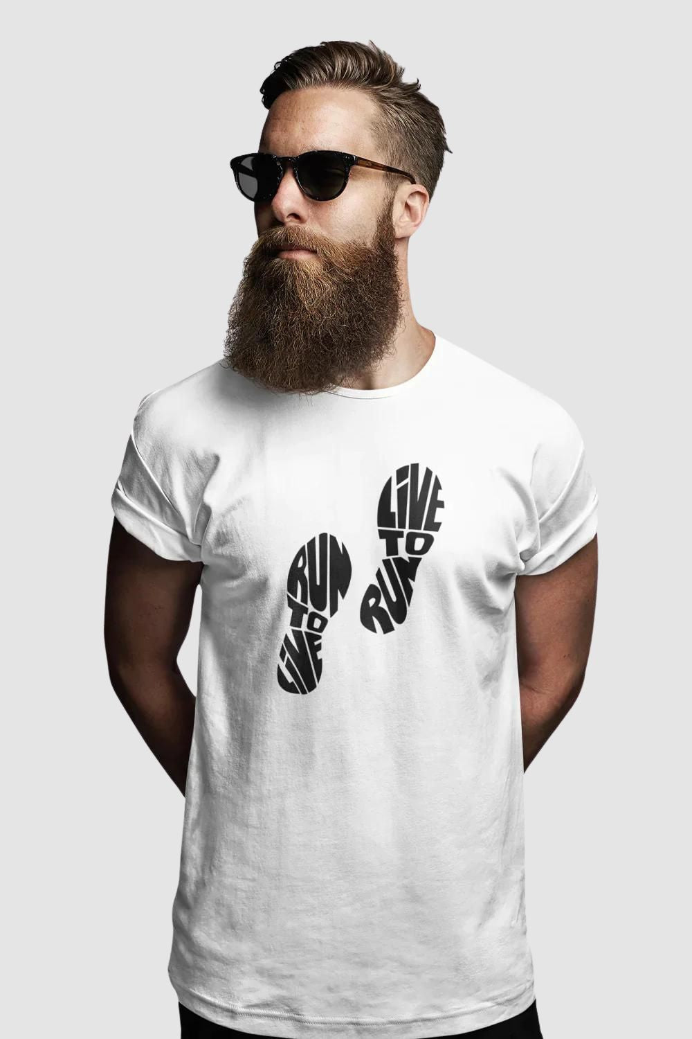 Run To Live Graphic Printed White Tshirt