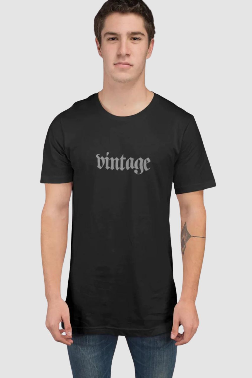 Vintage Print Black Tshirt