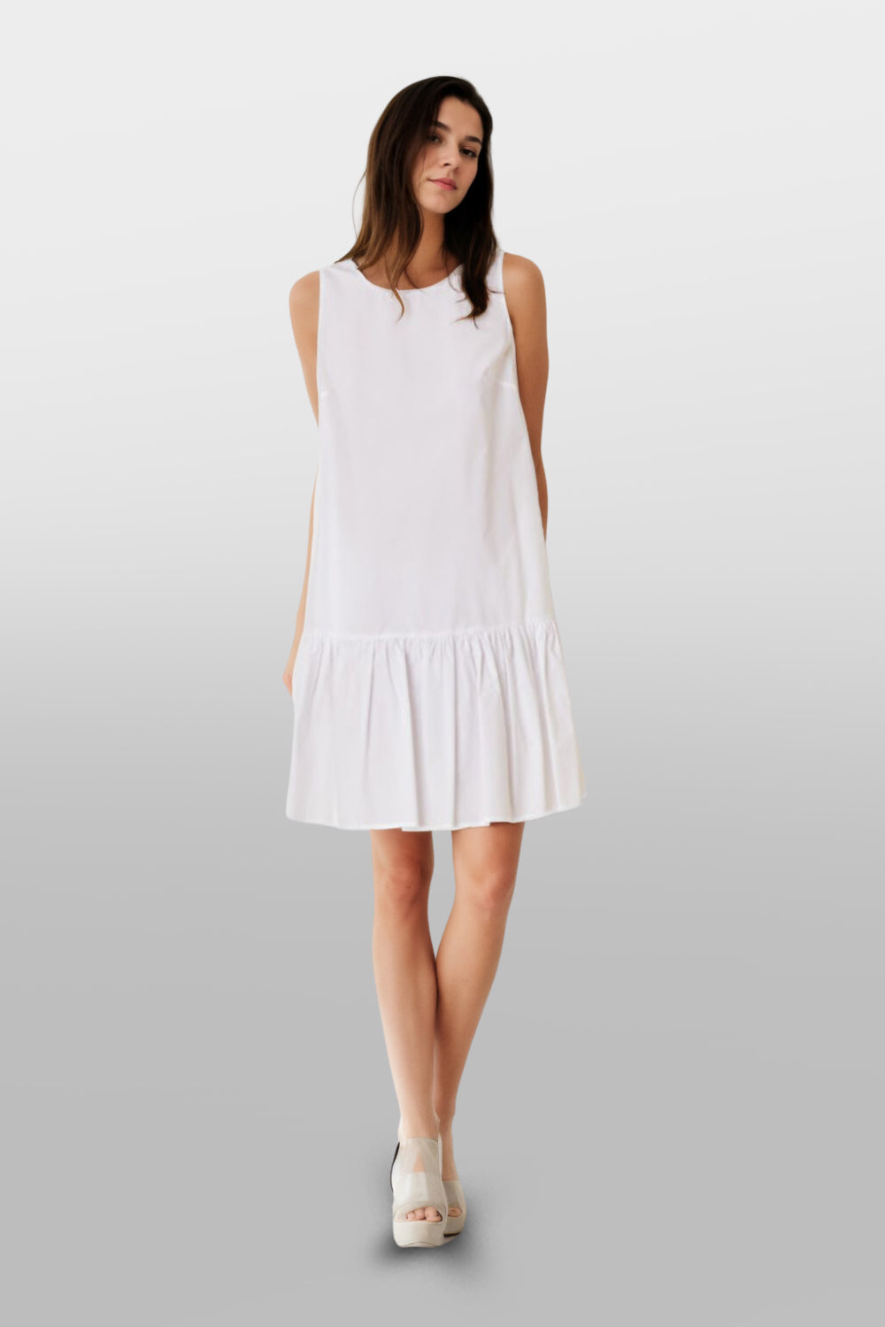 Cabana Tank Dress In White