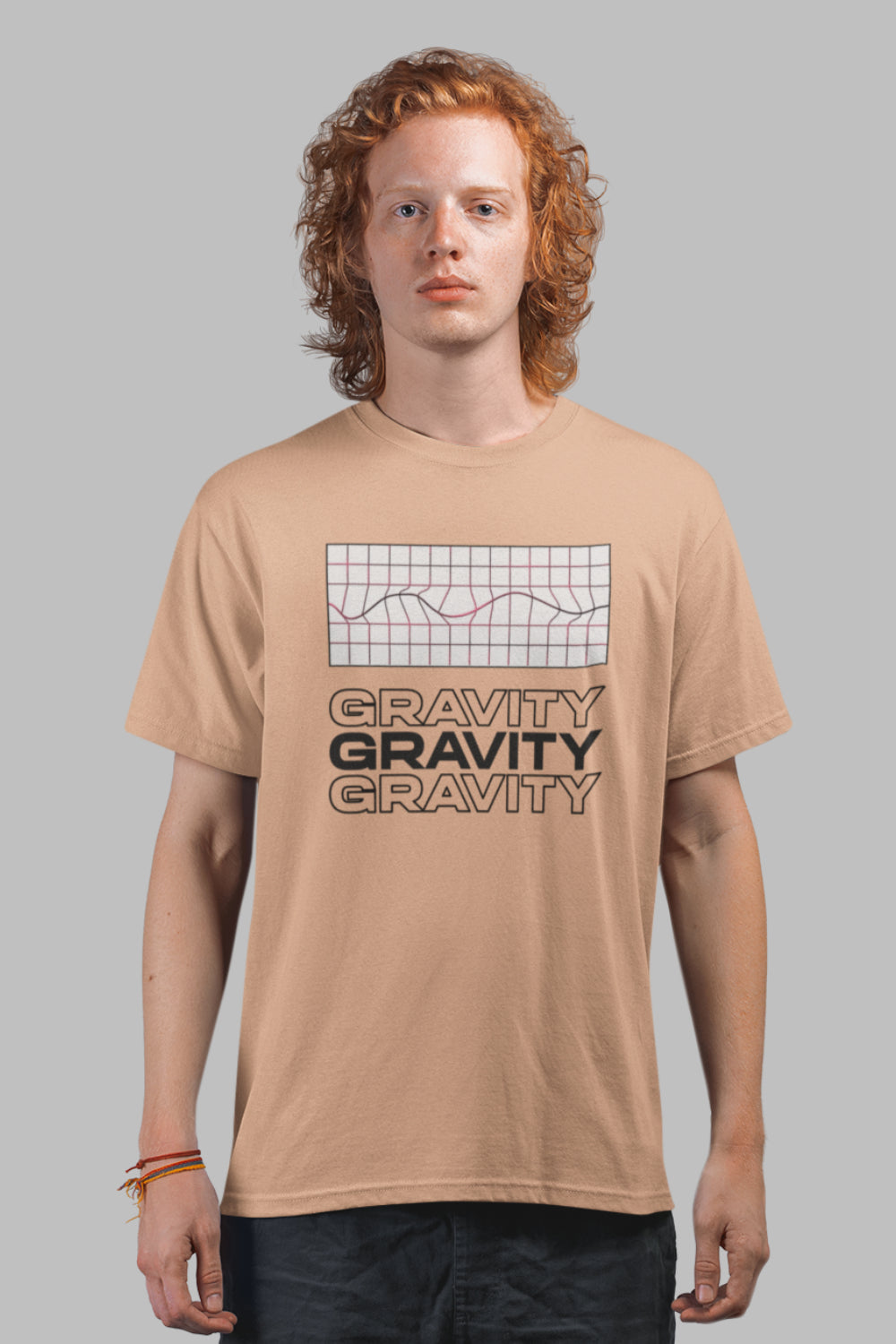 Gravity Graphic Printed Peach Tshirt