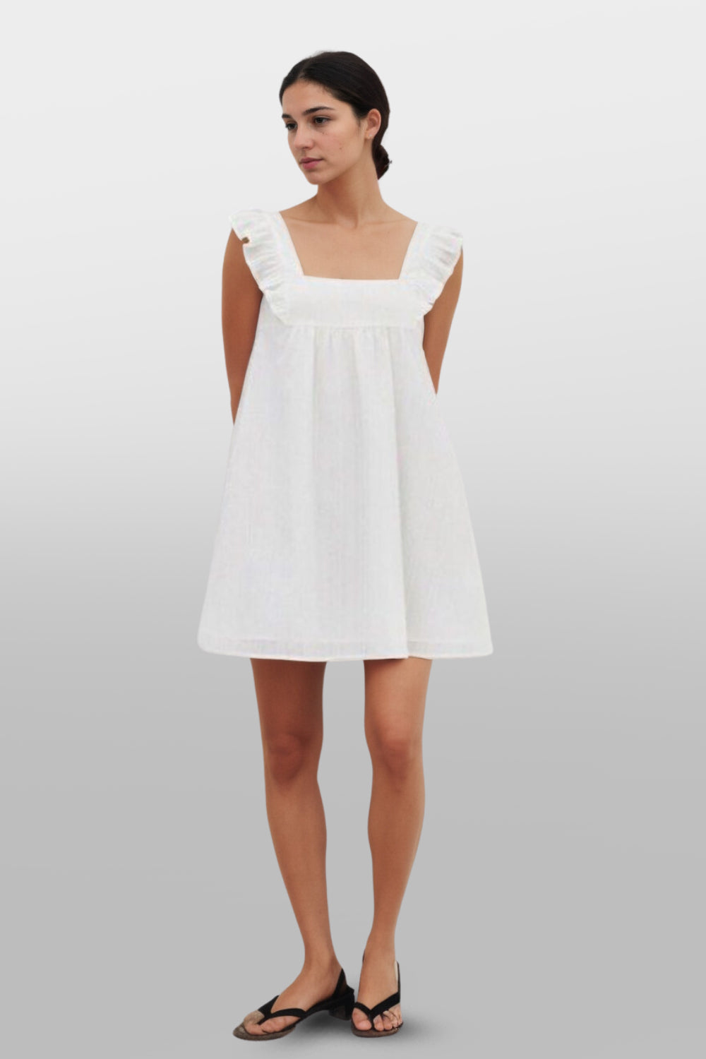 Guess White Square Neck Mini Dress